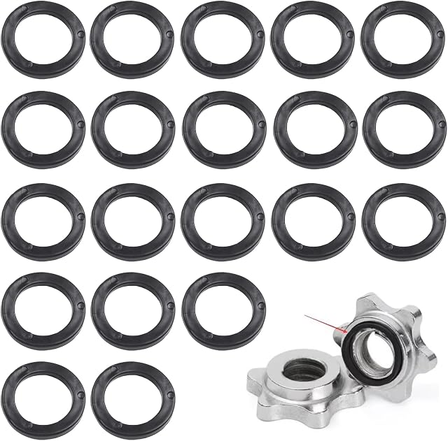 20 Remplacement de la rondelle en caoutchouc pour les colliers Dumbbell 25mm x 35mm x 3mm 1" Halte O-Rings sans spinning pour Barbell 25mm Poignées d'écrous à vis tournantes Barre réglables