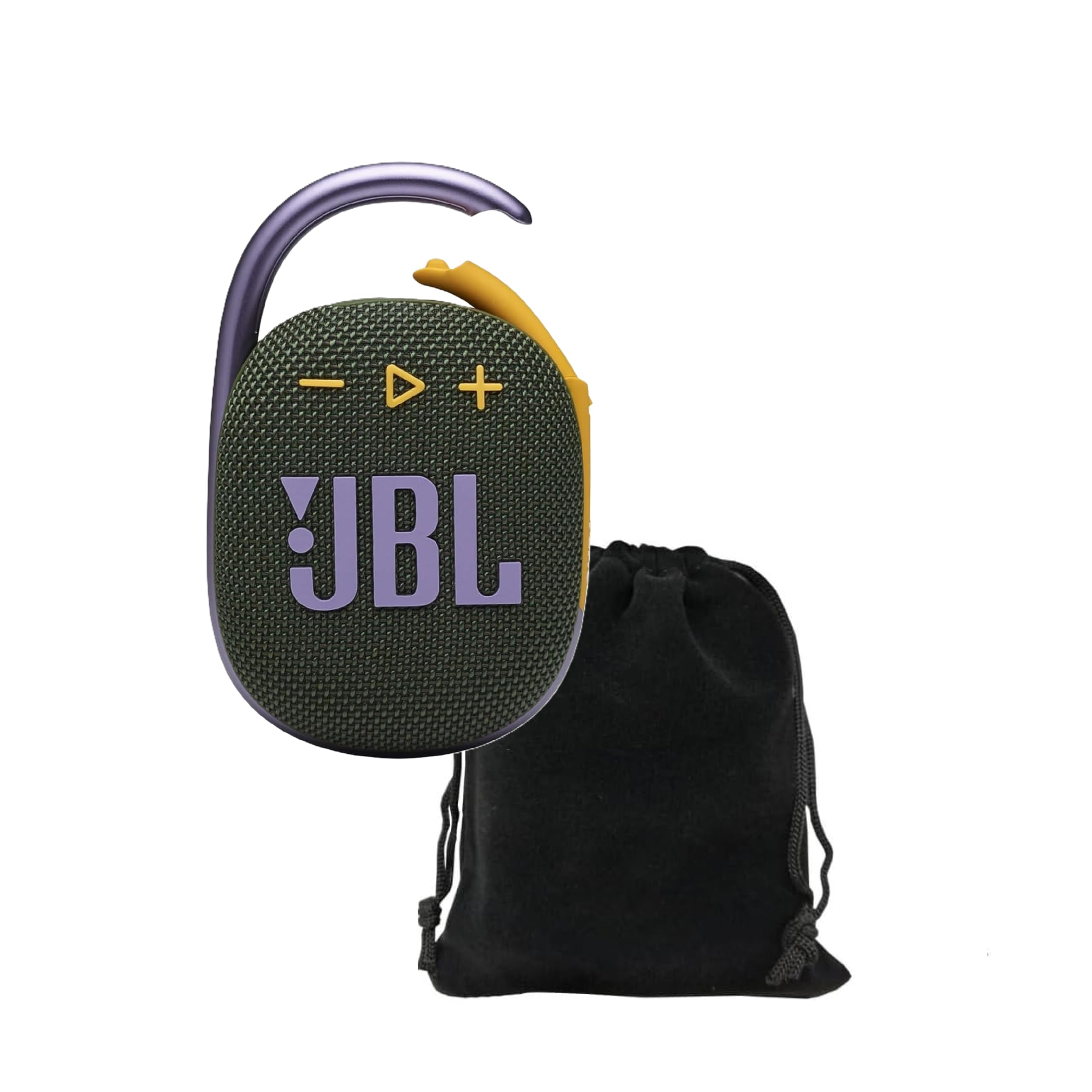 JBL Clip 4 Portable Bluetooth Speaker Bundle with Deluxe CCI Protective Carrying Pouch and Microfiber Cloth Green