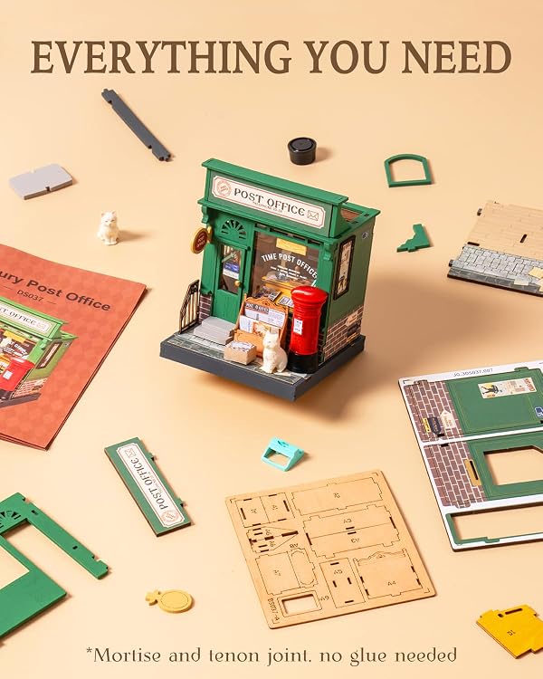 Rolife DIY Mini Building House Miniature Kit-Century Post Office, Miniature Lifestyle Mini Bookshelf Decoration, DIY Hobbies/Gifts for Craftsman (Century Post Office) by Rolife - Image 9