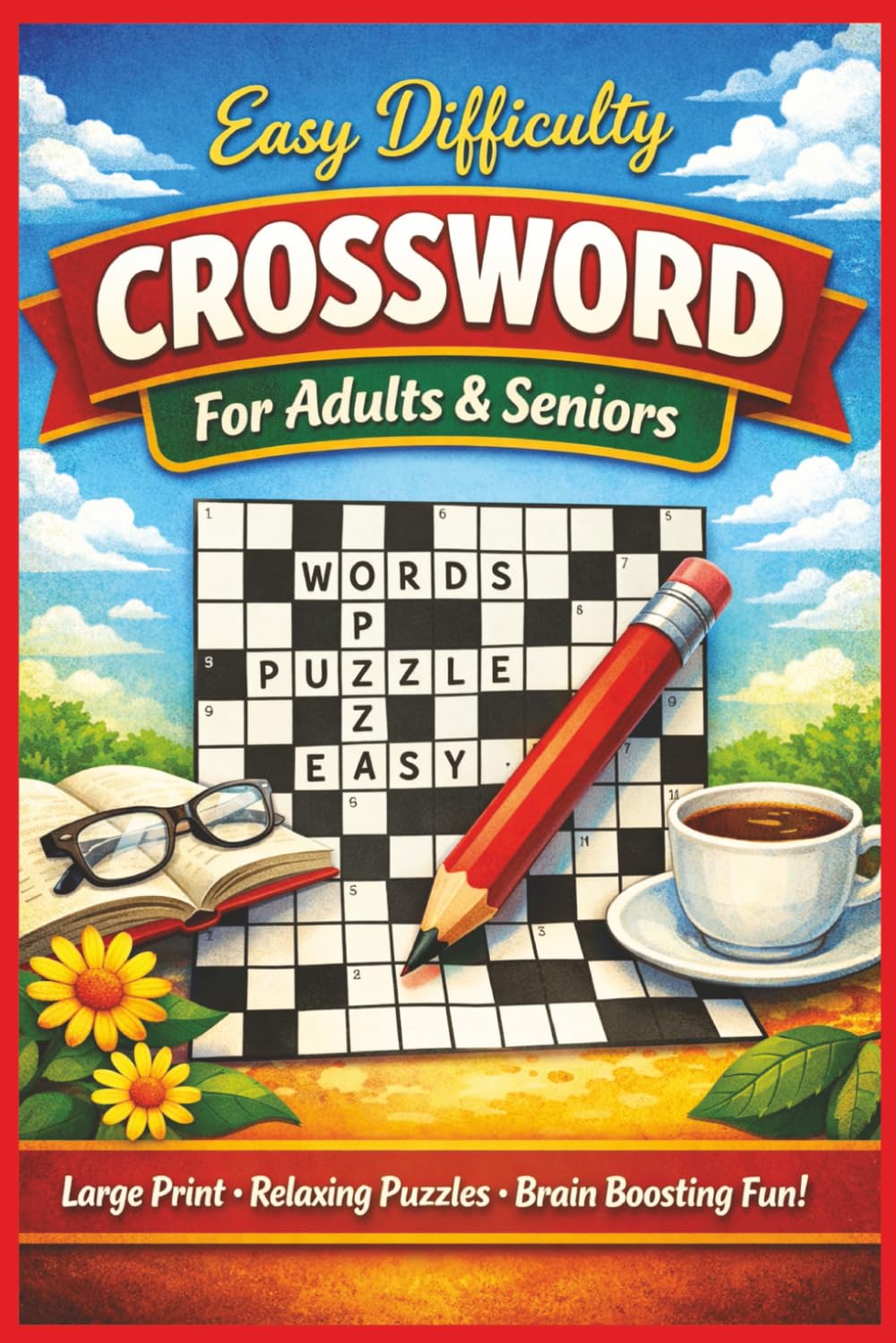 Easy Difficulty Crossword Puzzles for Adults & Seniors: Large Print • Relaxing Puzzles • Brain-Boosting Fun