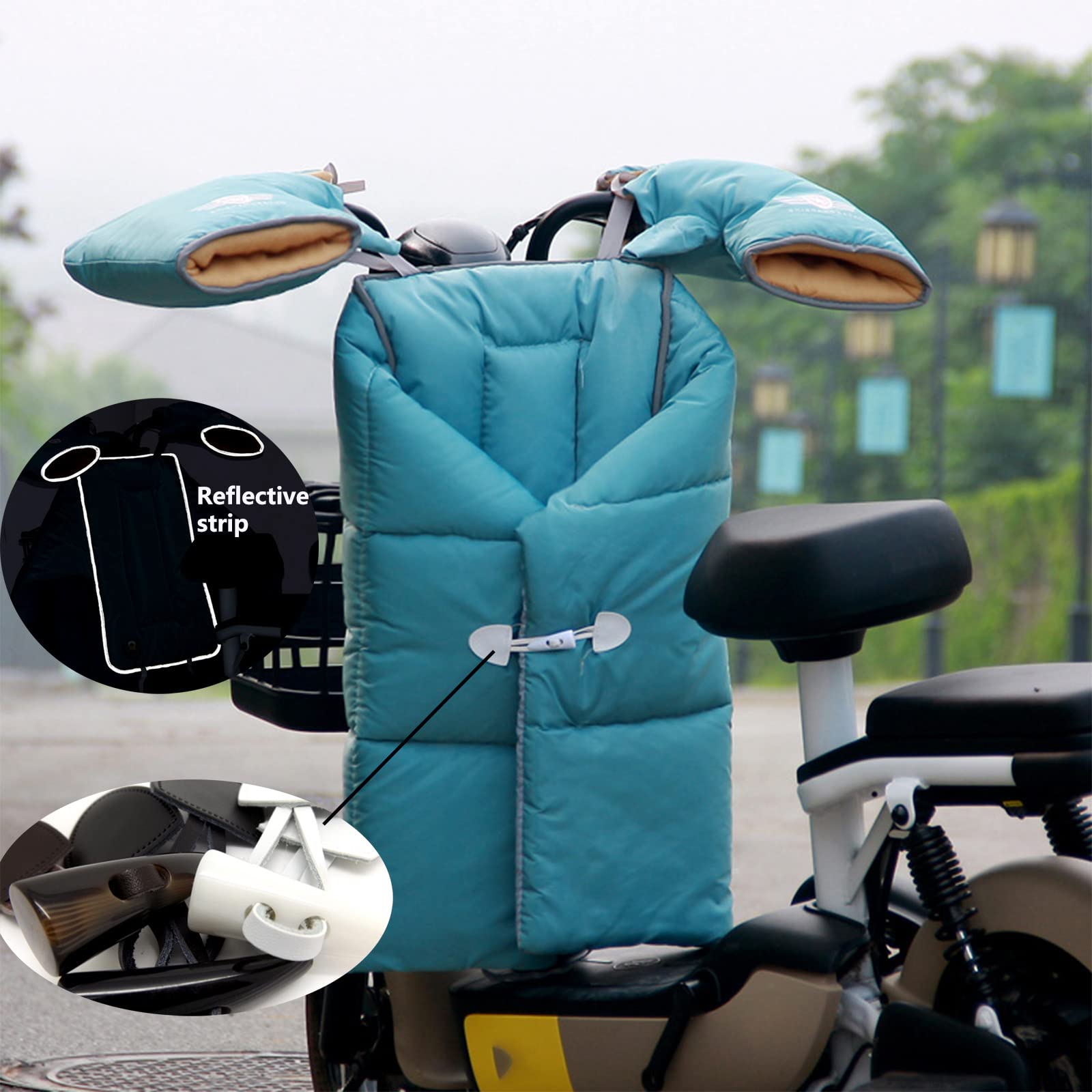 Genouillères de Voiture à Batterie Tablier de Jambe avec Gants de poignée, genouillères d'hiver pour Scooter de Moto, protège-Jambes Coupe-Vent, Pare-Brise épais imperméable pour v