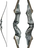 Vista 9 de Arco largo de caza desmontable Black Hunter, GLURAK 1,52 m/60" de madera para mano derecha y izquierda, arco de tiro con arco para principiantes