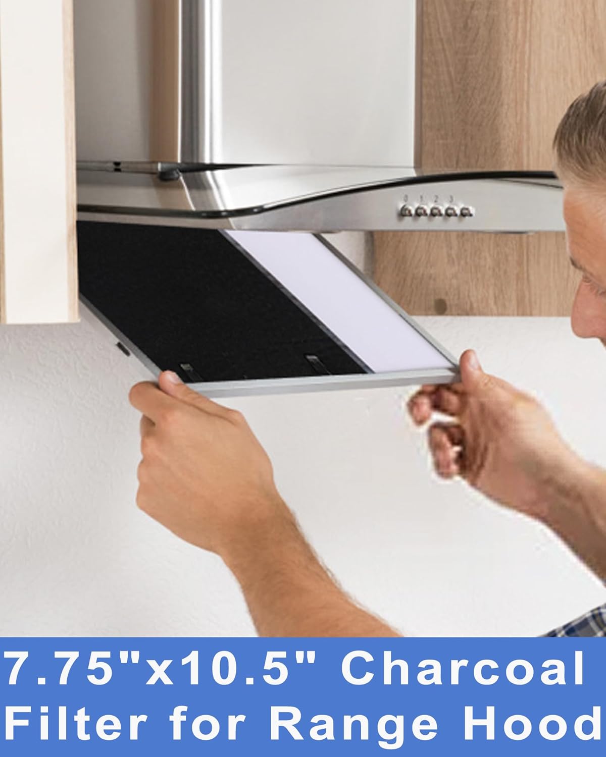 8 PCS Charcoal Filter for Range Hood 7.75" x 10.5" Replace Broan NuTone BP58，Compatible with Broan-NuTone Non-Duct 43000 Series Range Hood, Carbon Cloth Filter for Absorbing Fumes and Grease - Image 2