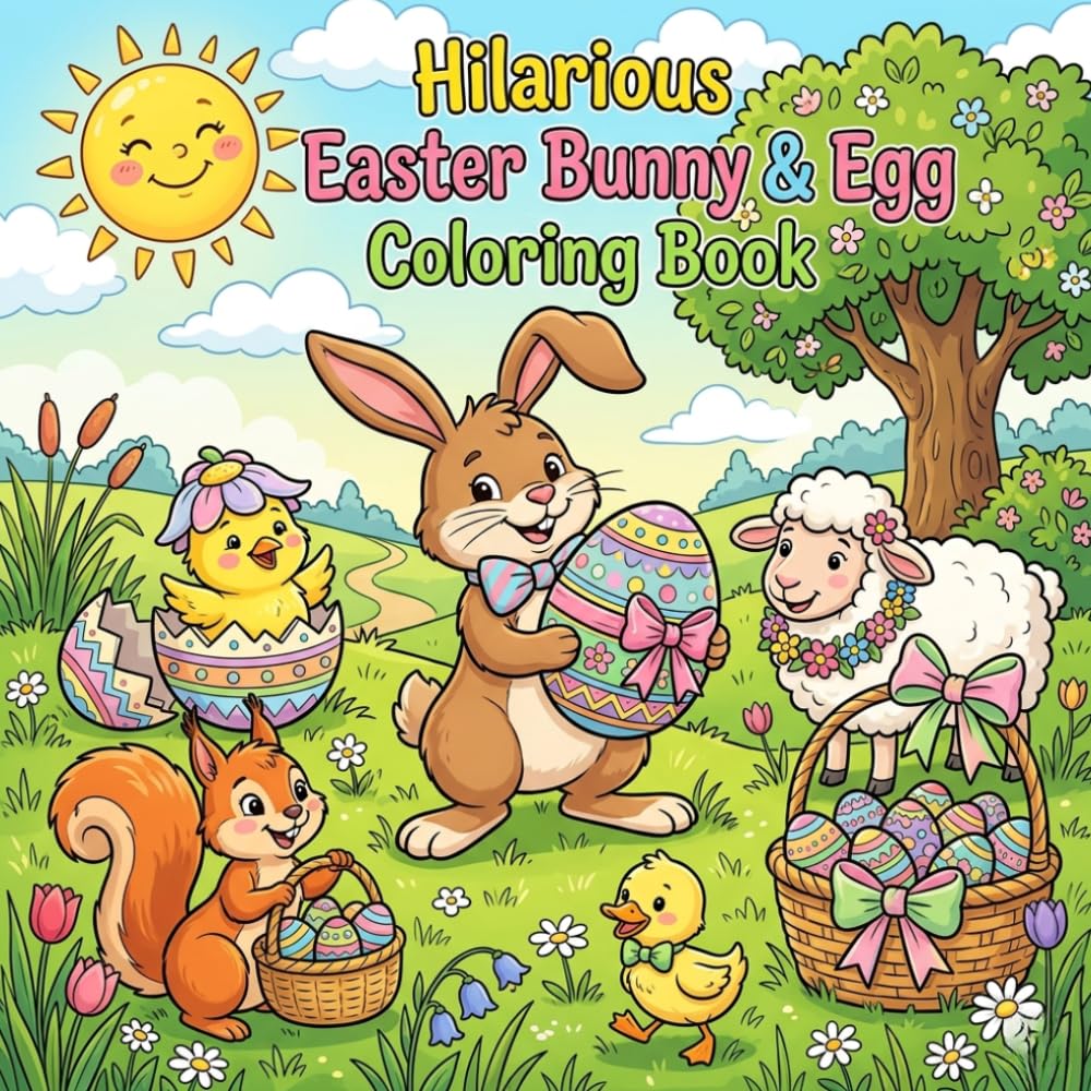 Hilarious Easter Bunny & Egg Coloring Book: Funny, Silly And Cute Easter Coloring Pages With Bunnies, Crazy Eggs And Fun Adventures – Perfect Easter Gift For Kids