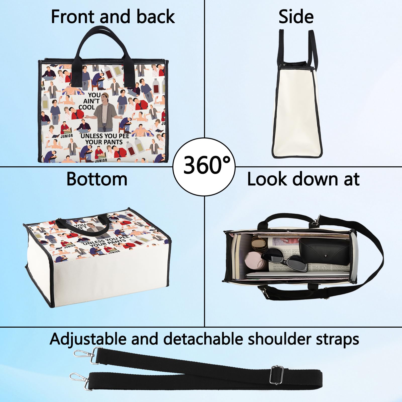 LEVLO Funny Madison Cosmetic Make Up Bag Adam Sandler Quote Gift You Ain't Cool Unless You Pee Your Pants Make Up Zipper Pouch Bag for Women Girls You Ain't Cool LT - Image 4