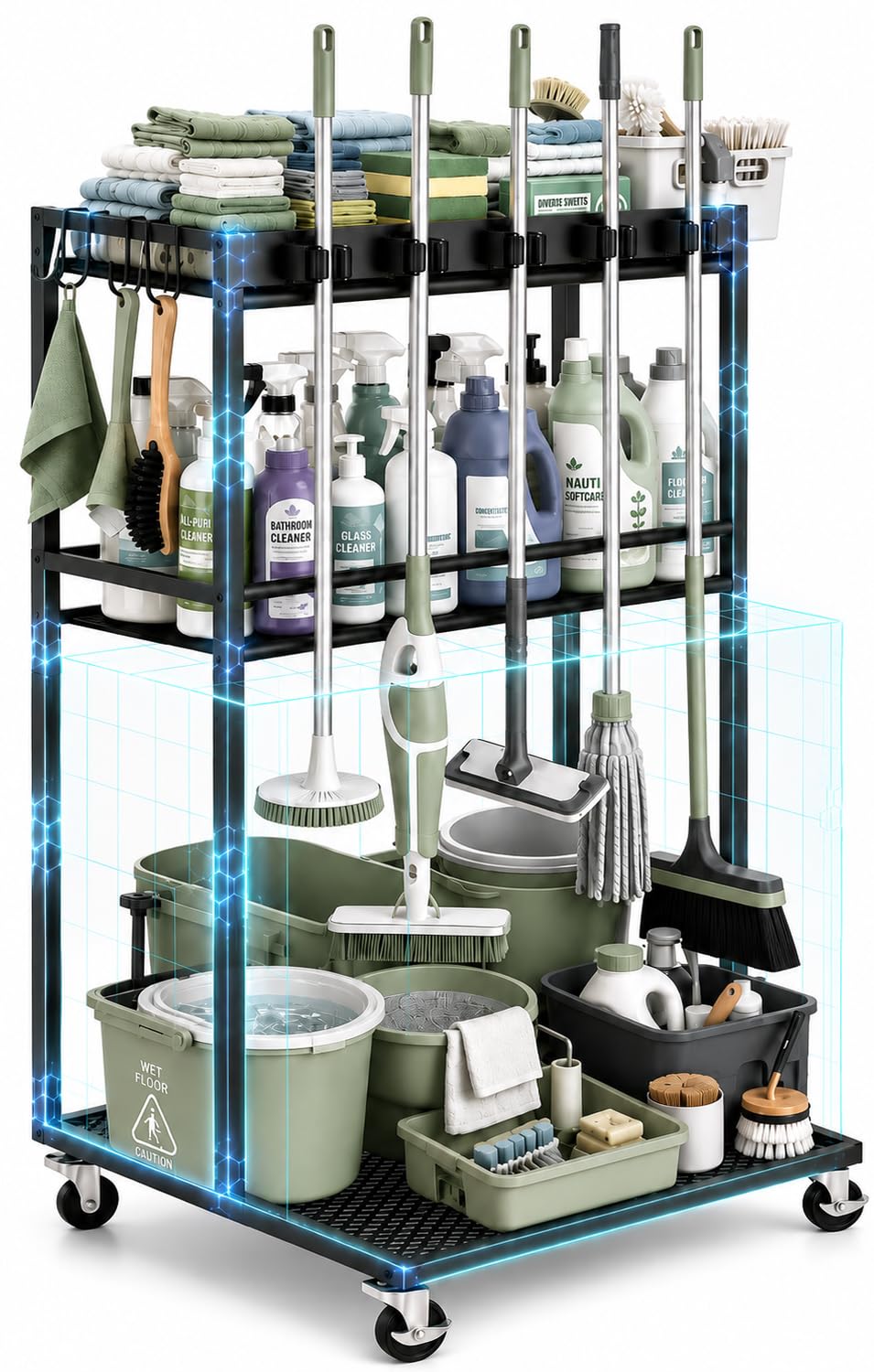 Rolling Cleaning Supply Organizer Cart