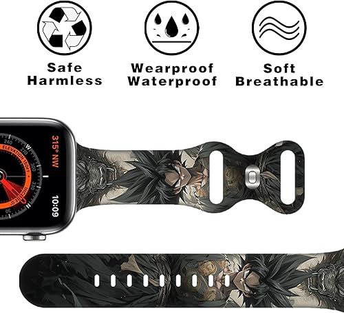 Miniatura 5 de Correa de anime compatible con Apple Watch Band de 1.496 pulgadas1.575 pulgadas1.614 pulgadas1.654 pulgadas1.732 pulgadas1.772 pulgadas, bandas