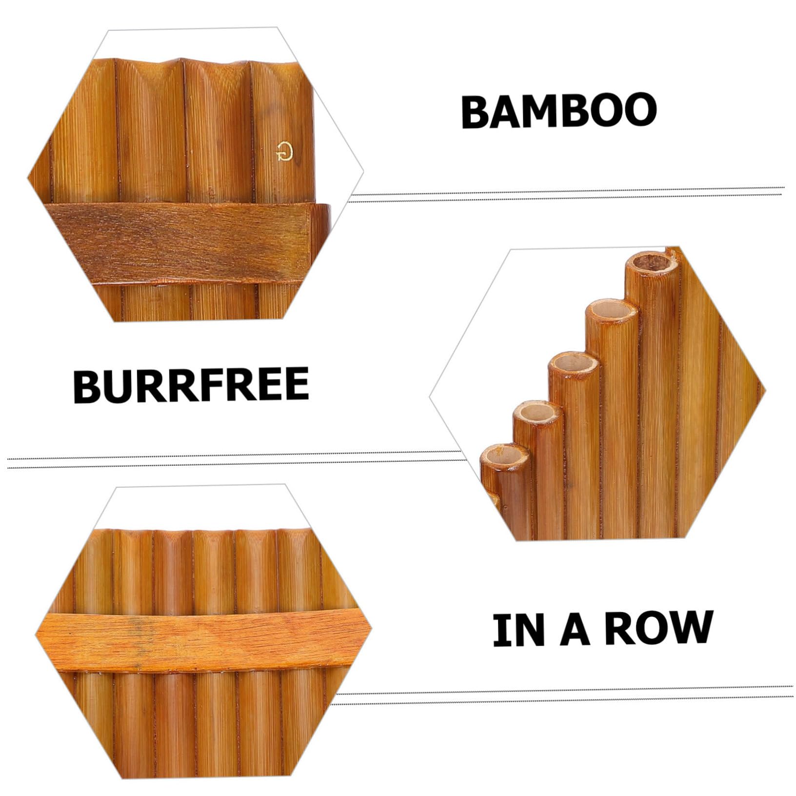 VANZACK Professionelle Bambus Panflöte G-ton für Anfänger Tragbare 15-rohr Panflöte Links Natürliche Holzfarbe Pädagogisches Holzblasinstrument für Schüler