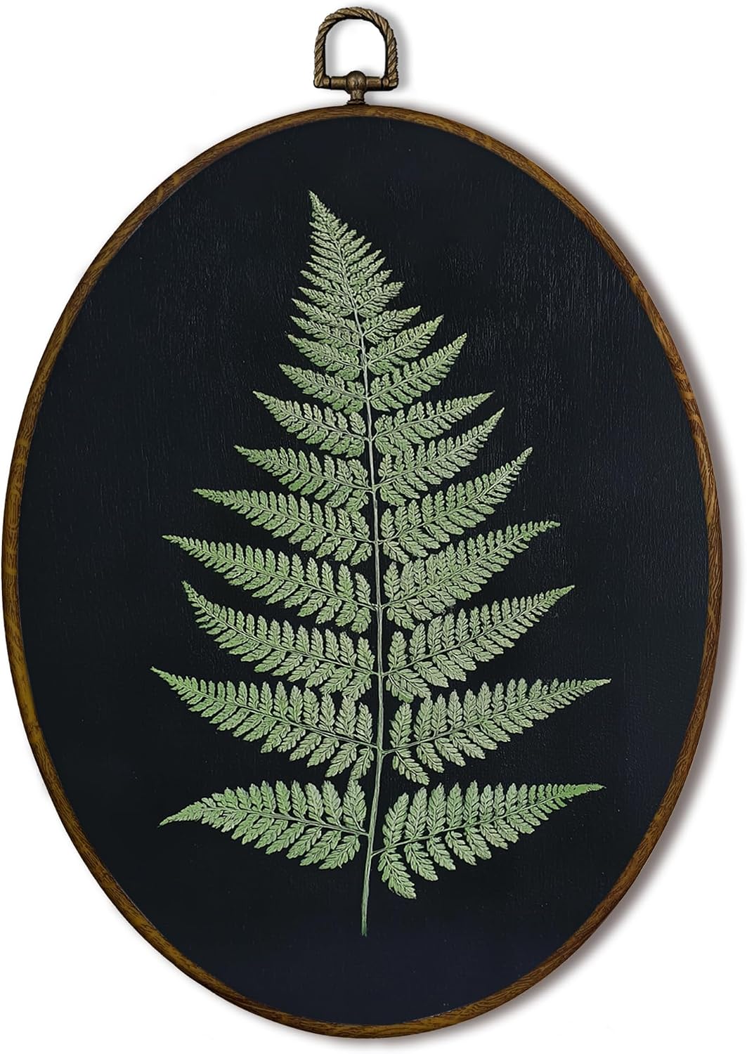XNXLDYLH Rustic Dark Botanical Oval Framed Wall Art Decor, Dark Cottagecore Goblincore Fern Gallery Hanging Wall Decor Decorations, Rustic Moody Nature Canvas Prints Wall Art Paintings, 8.5x11.5 Inch