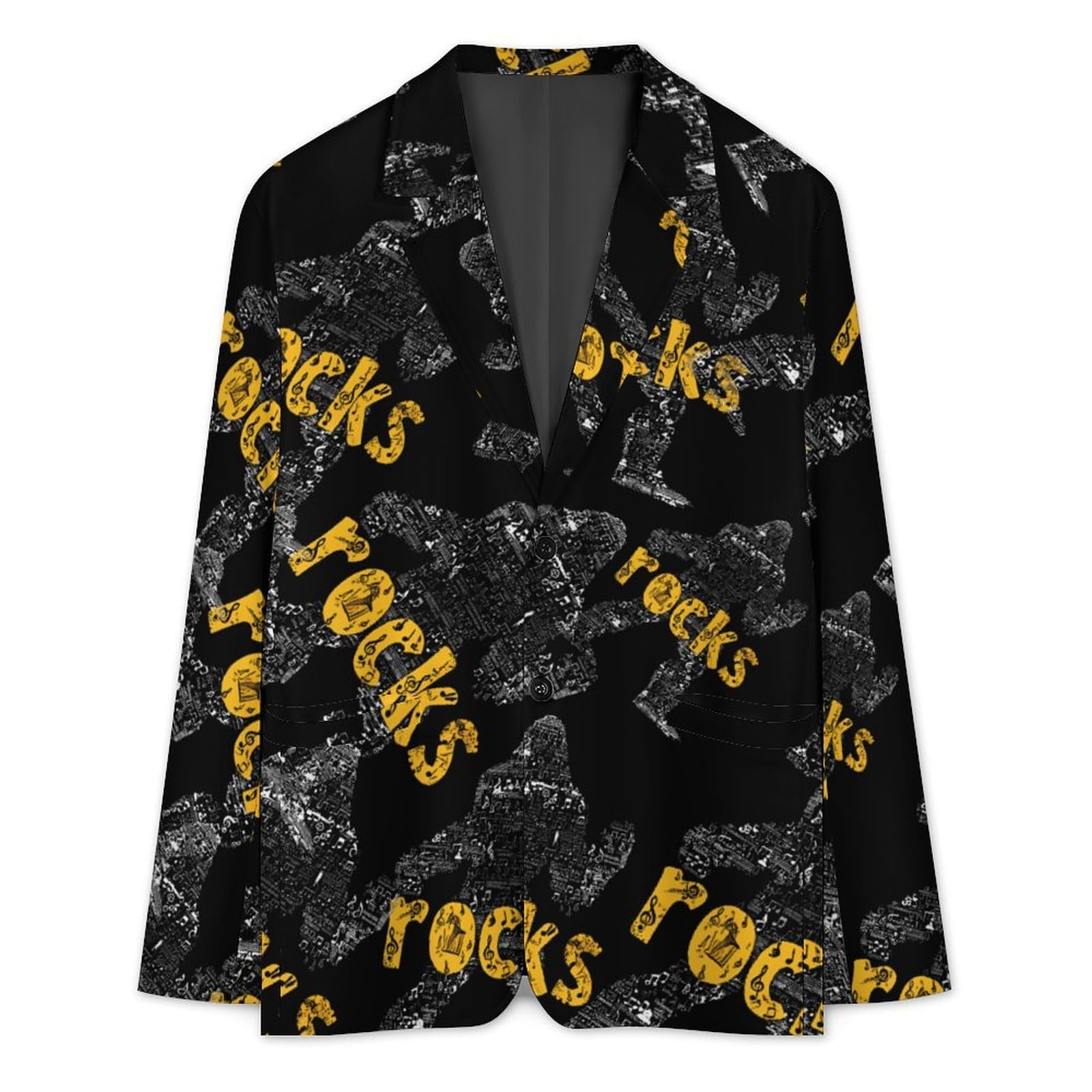 Bigfoot Rock and Roll - Giacca leggera da uomo, con risvolto a due bottoni, elegante giacca sportiva