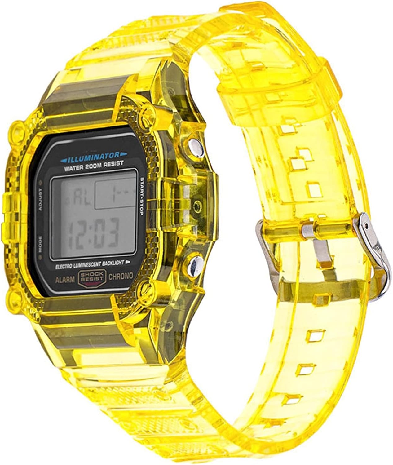 KANGDD TPU Resin Case Watch Strap for G-Shock DW-5600 GW-M5610 M5600  GLX-5600 Refit Replacement Wrist Band Bracelet Accessories Color Yellow,  Size