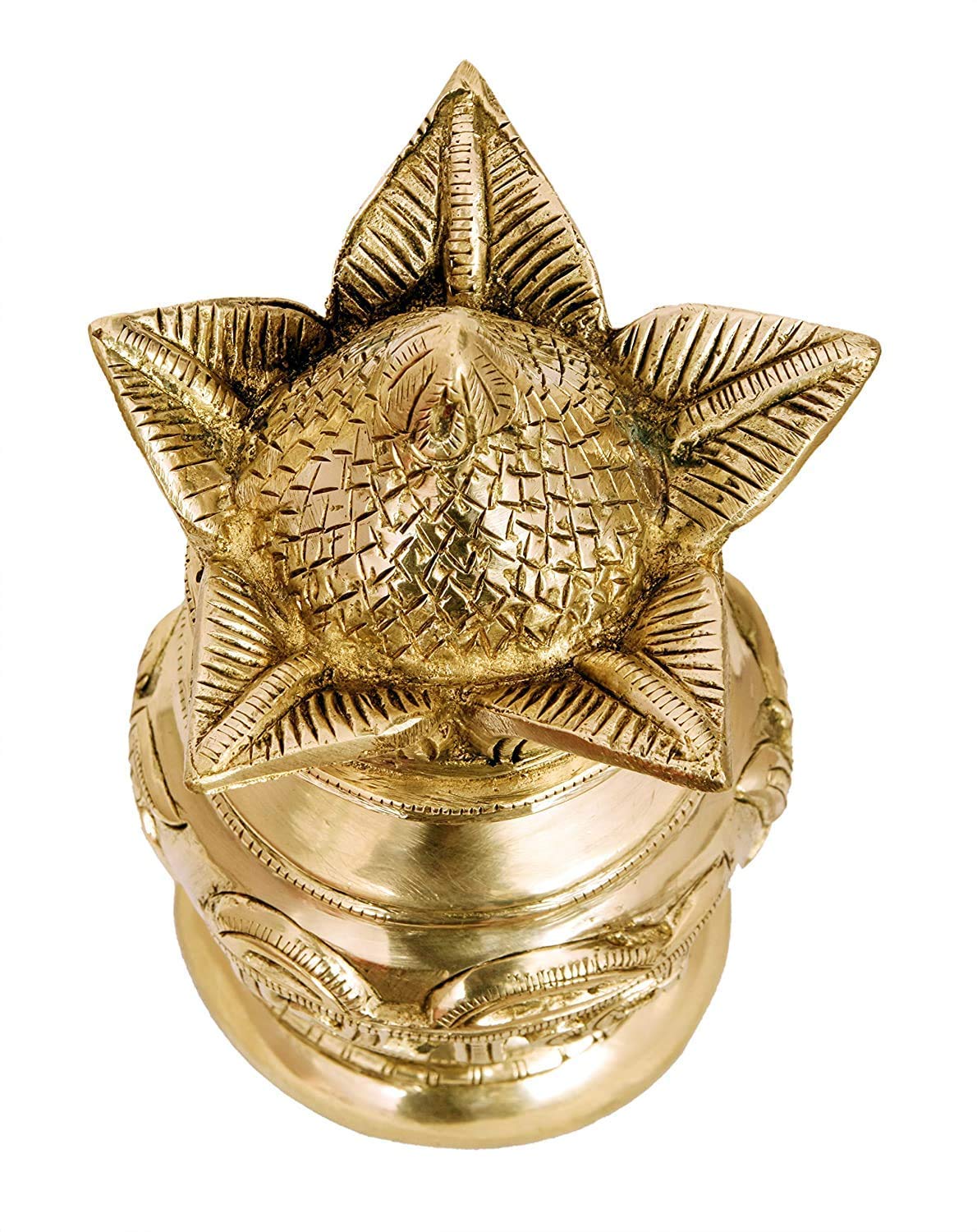 ARTVARKO Brass Kalash With Coconut I Riddhi Siddhi Kalash Swastik Kalash for Puja Temple Home Decorative Items 6 Inches 1