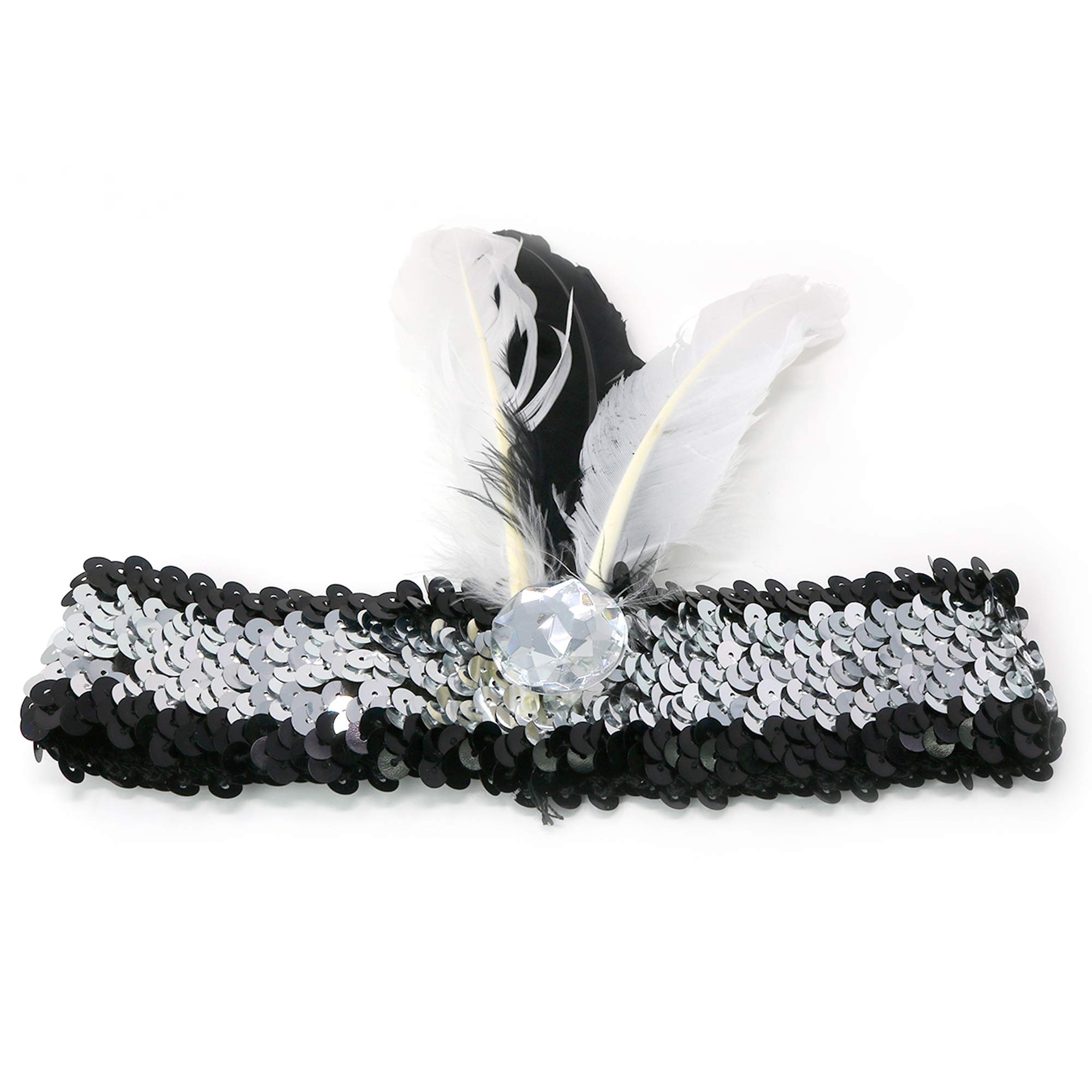 Skeleteen 1920's Flapper Accessory Set - Great Gatsby Roaring 20's Costume Accessories - 1 Set Black - Image 5