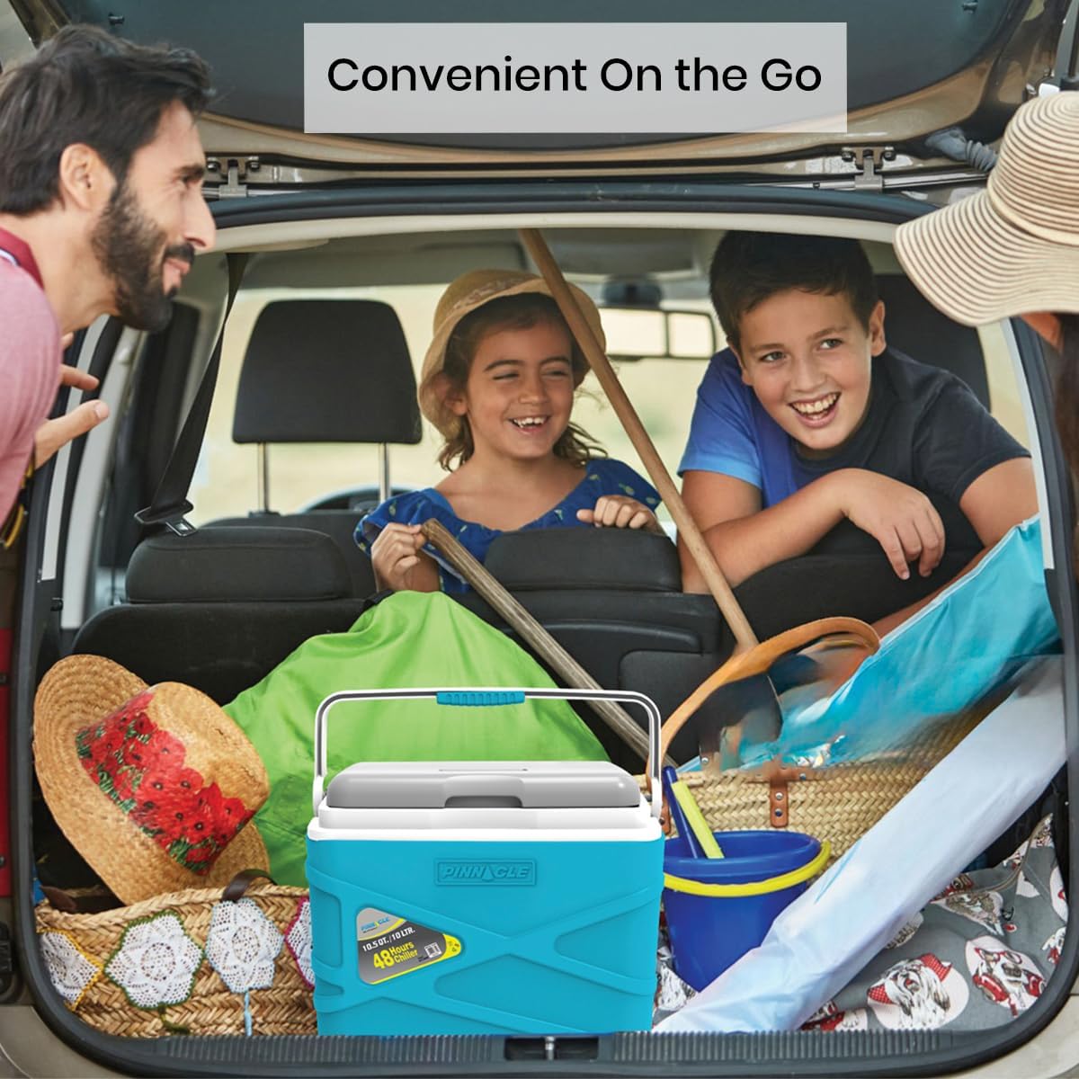 Pinnacle 10 Liter Insulated Cooler Lunch Box -Portable Camping/Picnic Hard Cooler –Coolbox Keeps Cool for 48 hrs. with Ice Retention–Heavy Duty Cooler for Beach, Grill, Travel,Tailgating,Small