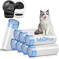 160-Pack Heavy Duty Cat Litter Box Liners for Litter-Robot 3 & 4 - 10-12 Gallon Drawstring Bags, Leakproof & Scratch-Resistant, 25.19" x 15.7"