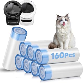 160-Pack Heavy Duty Cat Litter Box Liners for Litter-Robot 3 & 4 - 10-12 Gallon Drawstring Bags, Leakproof & Scratch-Resistant, 25.19" x 15.7"