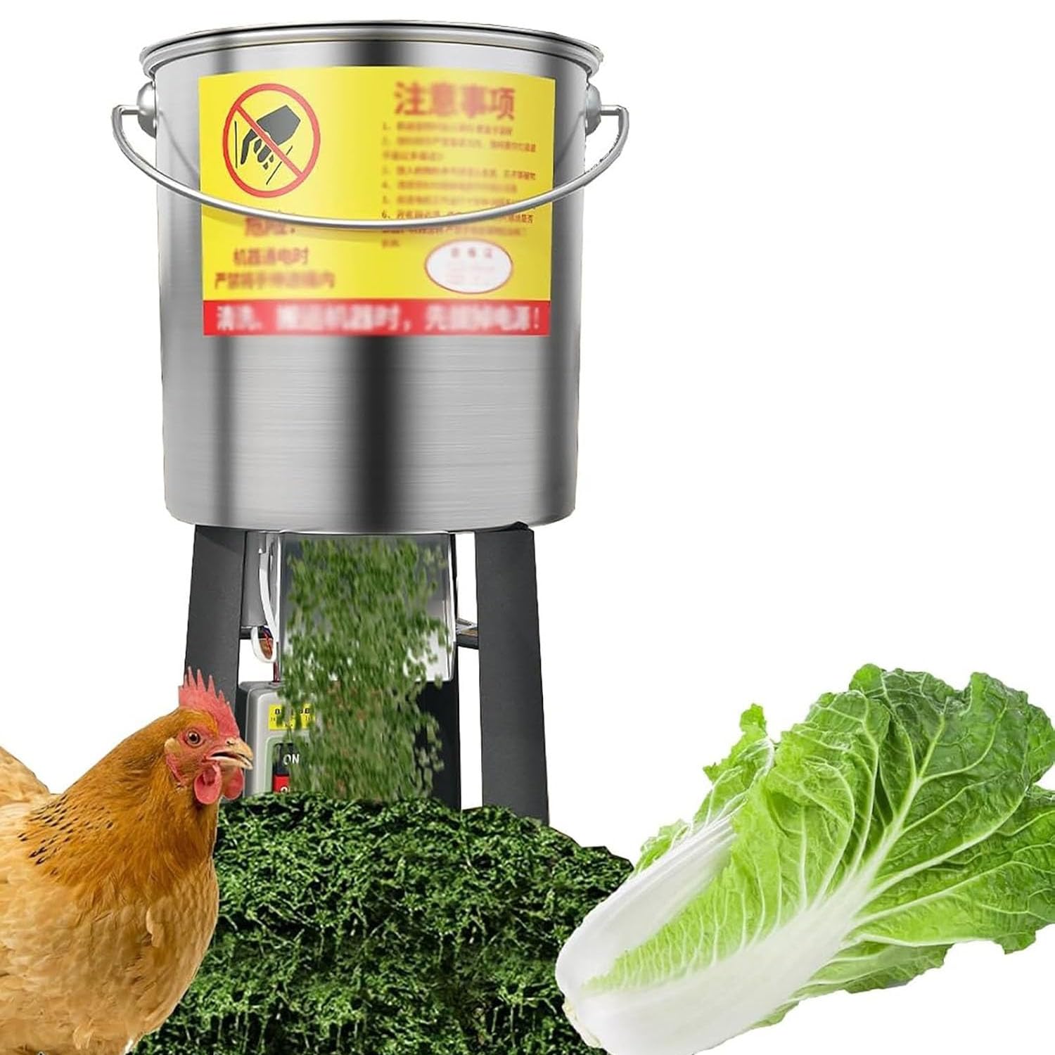 Robot culinaire hachoir à légumes en acier inoxydable avec 4 lames pour trancher et hacher les aliments des animaux de la ferme