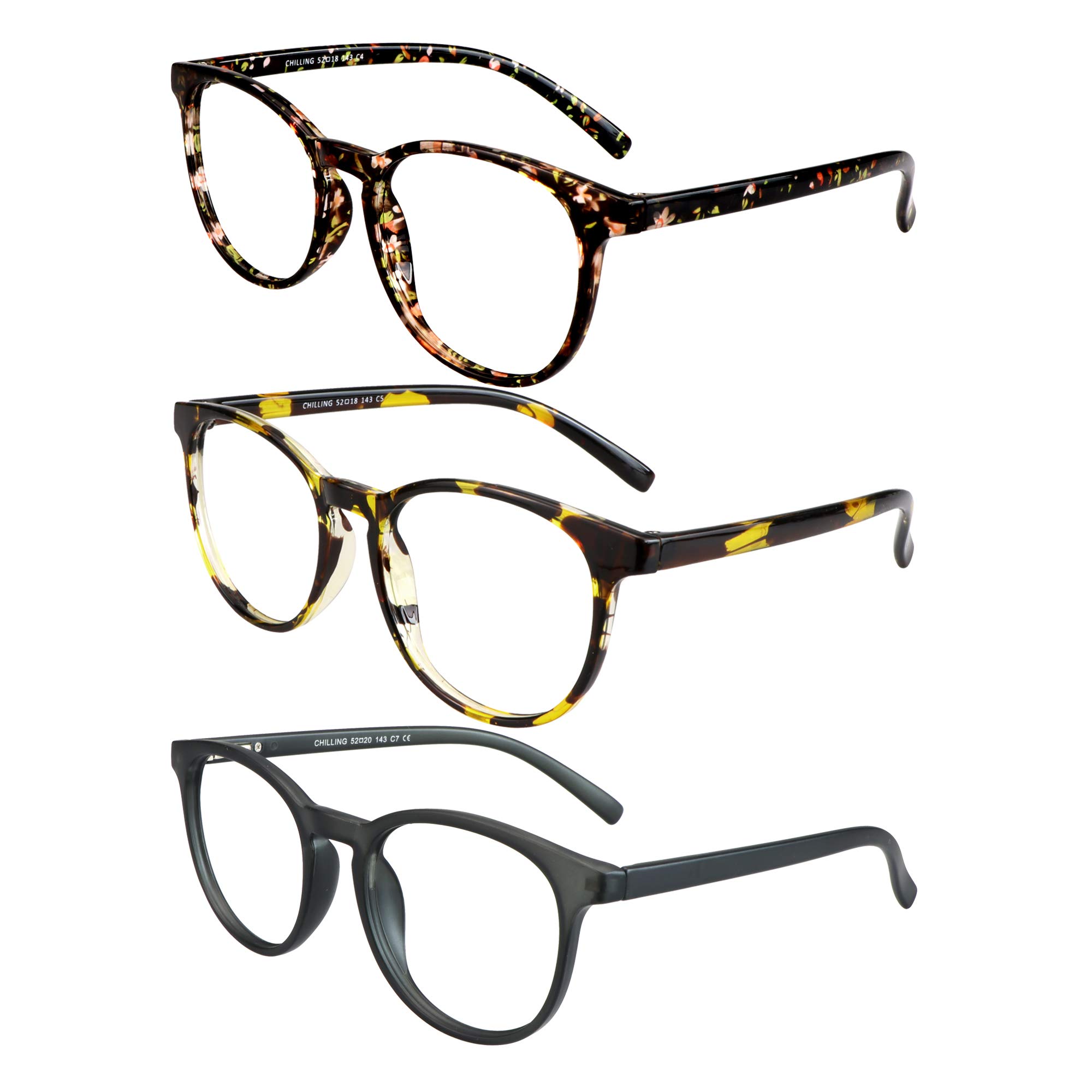 Blaulichtblockierende Brille, 3 Stück, Computer-Lesebrille für Männer und Frauen, gegen Ermüdung der Augen und Blendung