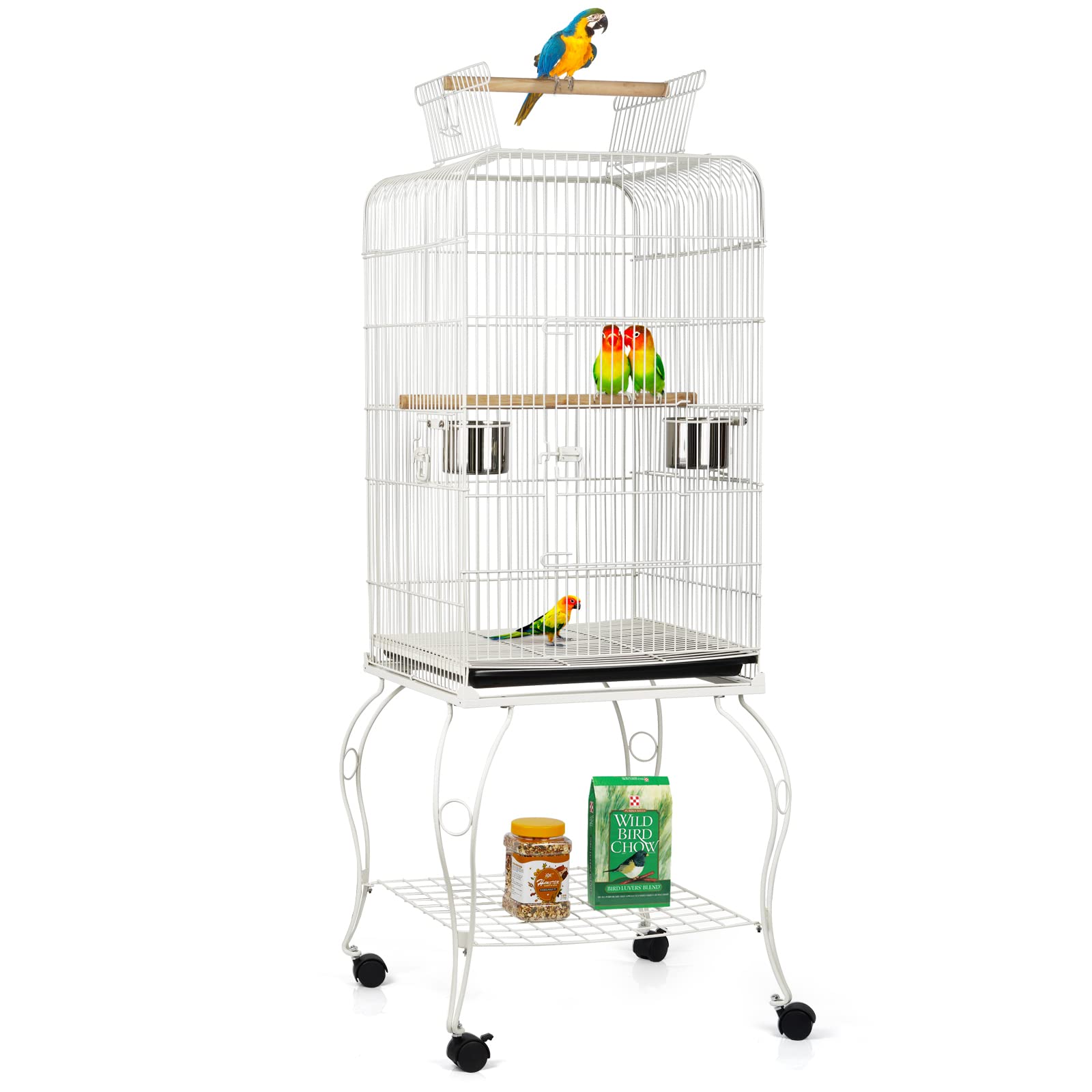 Buy Trycooling Bird Cages for Parrots Cockatiel Cage Open Top Standing Parrot Parakeet Cage with