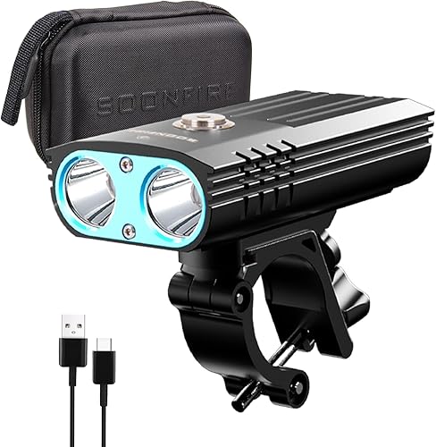 FD USB C Rechargeable Bike Headlight,Two LED Lumens,Waterproof Super Bright Bicycle Light, Quick Assembly and Disassembly