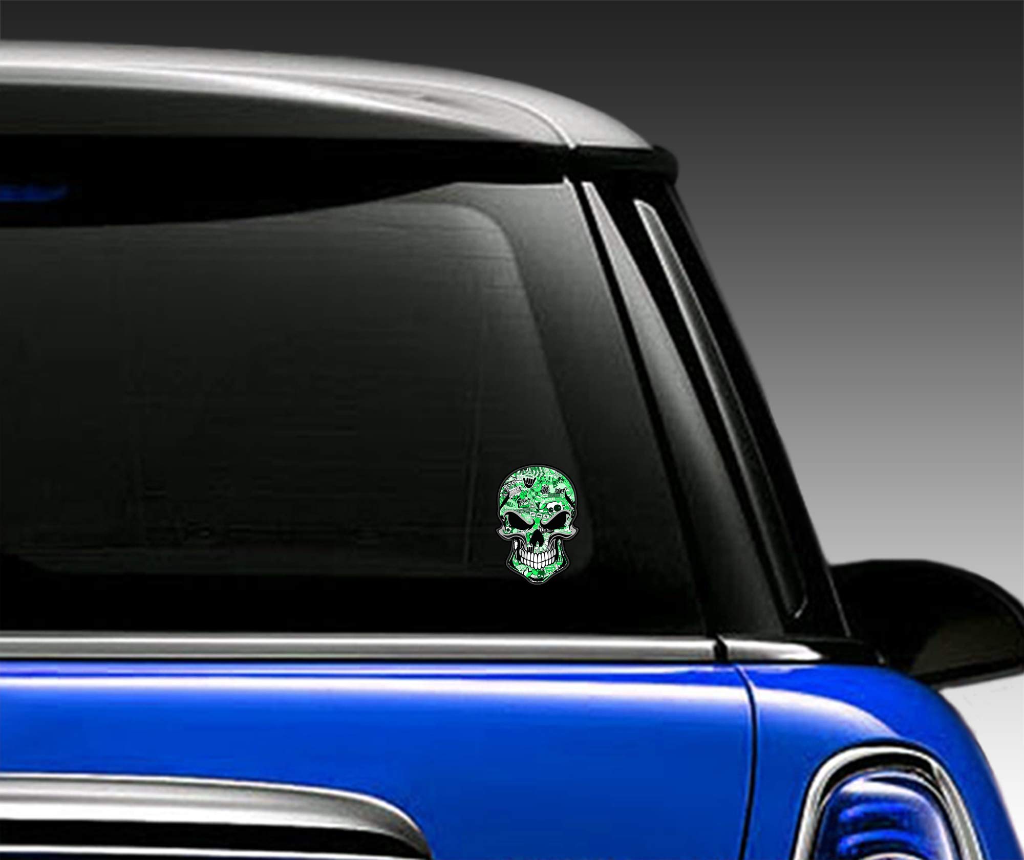 SkinoEu 1 X Pegatina Vinilo Calavera Coche Moto Ciclomotores Bicicleta Casco Scooter Laptop Tuning B 12