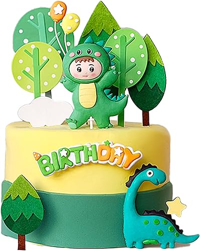 Gyufise Juego de 13 piezas de decoración de árbol del bosque, globo de baby shower, decoración de pastel de feliz cumpleaños, para safari en la