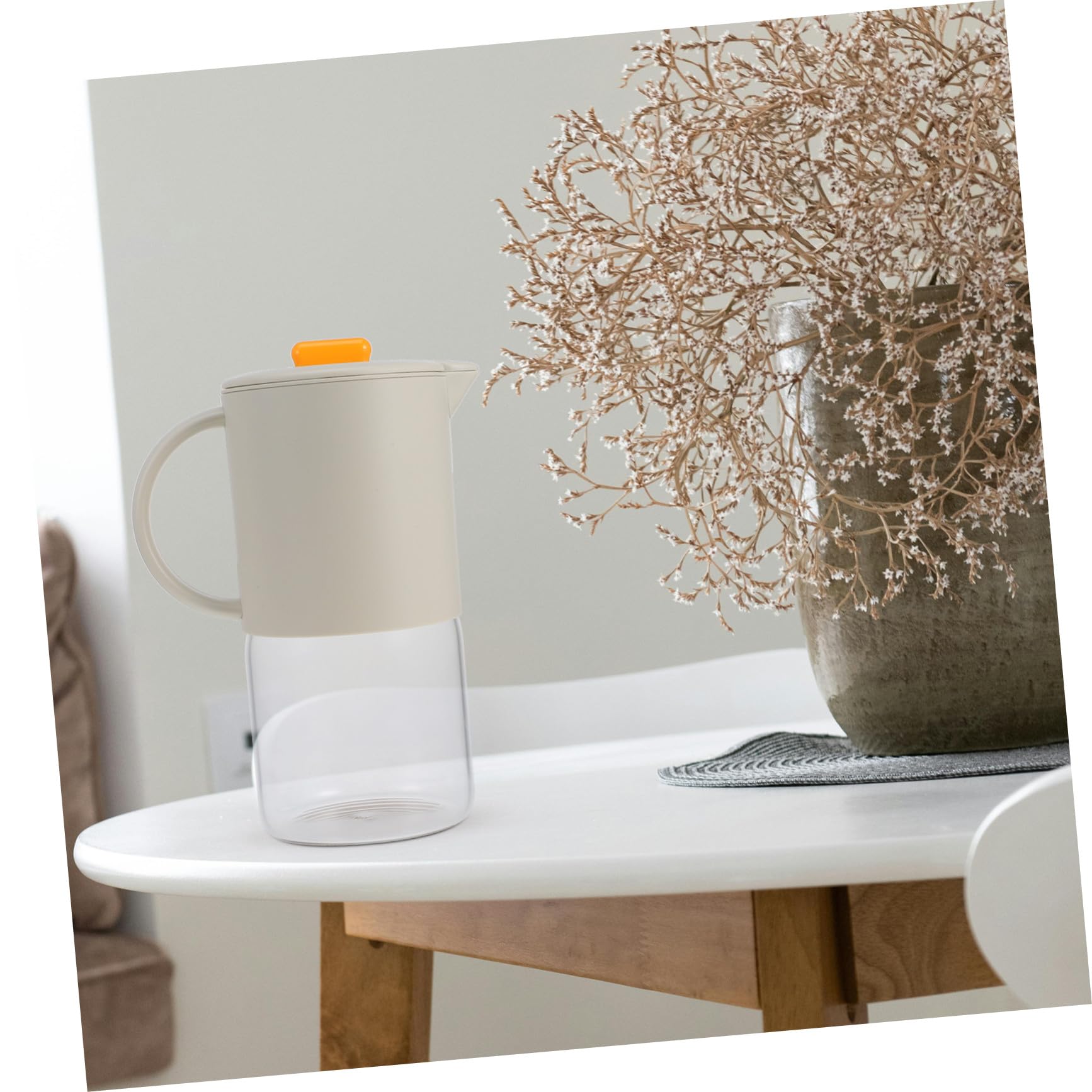 Cabilock Jarra de Agua Grande Capacidad con Asa para Bebidas Frías y Té Casa Contenedor Multiuso para Zumo y Agua Diseño Estable y Fácil de Usar