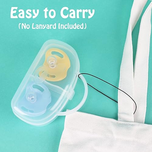 Miniatura 8 de Accmor Funda para chupete, contenedor para chupete puede almacenar 2 chupetes, funda para chupete de bebé para viajes, sin BPA, transparente