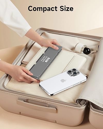 Miniatura 4 de SIKAI CASE Teclado Bluetooth plegable con soporte magnético, aleación de aluminio, mini silencioso, plegable, portátil, ligero, bolsillo recargable