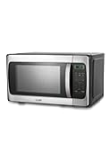 1.1 Cu Ft Microwave with 10 Power Levels, Microwave 1000W with Push Button Door Lock, Countertop Microwave with Microwave Turntable and Digital Controls, Stainless Steel