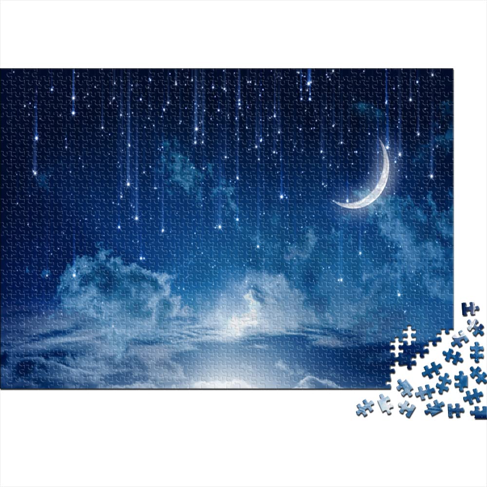 Puzzle 1000 Pezzi MBOQIU - Scena Lago E Cabina Al Chiaro Di Luna