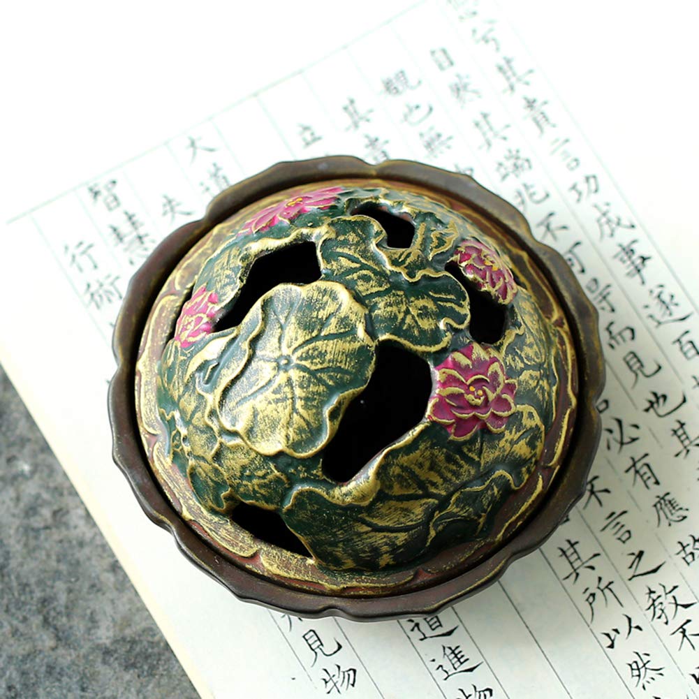 Brûleur d'encens en céramique Diffuseur de Parfum, Poêle Aromathérapie Antique Ustensiles Zen Ornaments Convient à Salon Espace de méditation Lieux de beauté comme Salon, Yoga, etc.