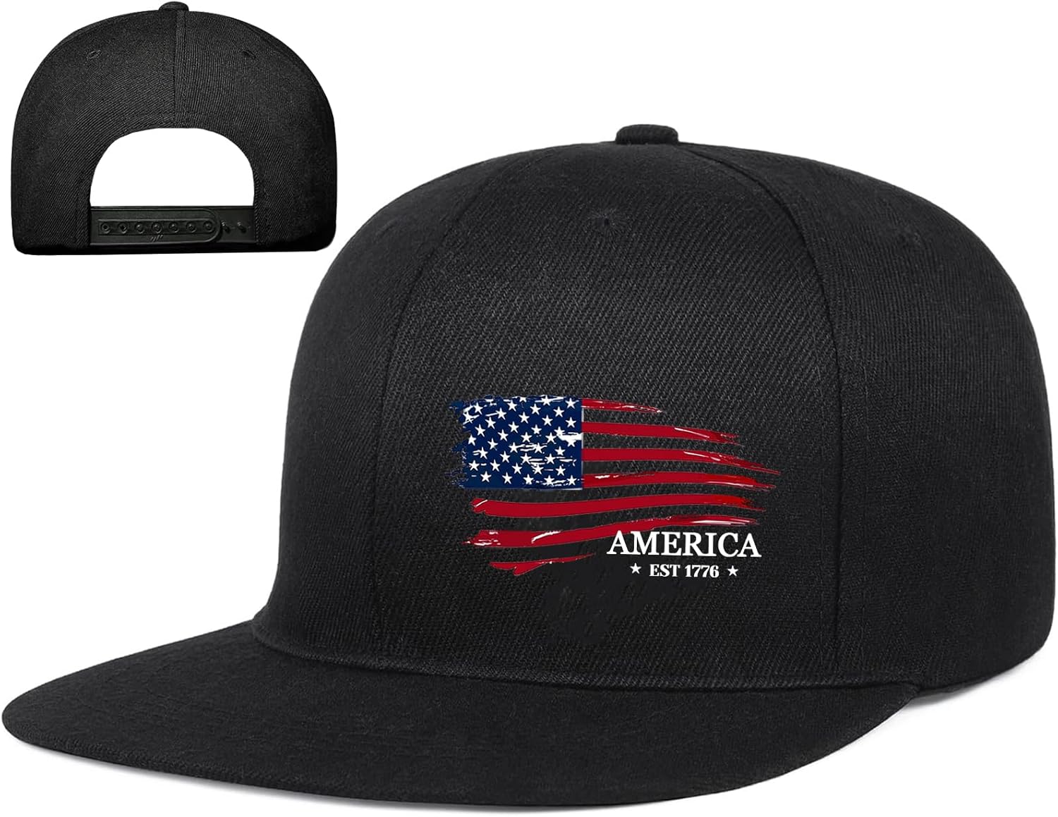 Snapback Hats for Men Flat Bill Hats for Men Black SkullHat Flat Brim Hat Fitted Hats Baseball Caps