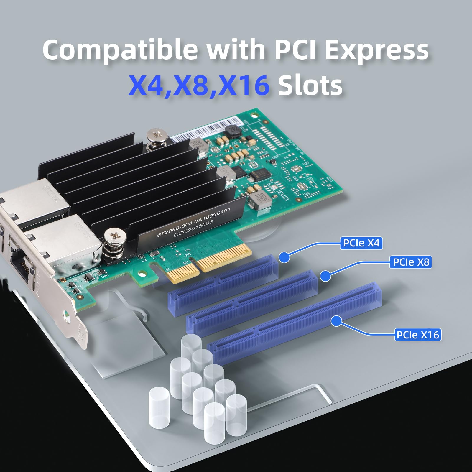 10Gb PCI-E Network Card For Intel X550-T2,Dual RJ45 Ports - View #5