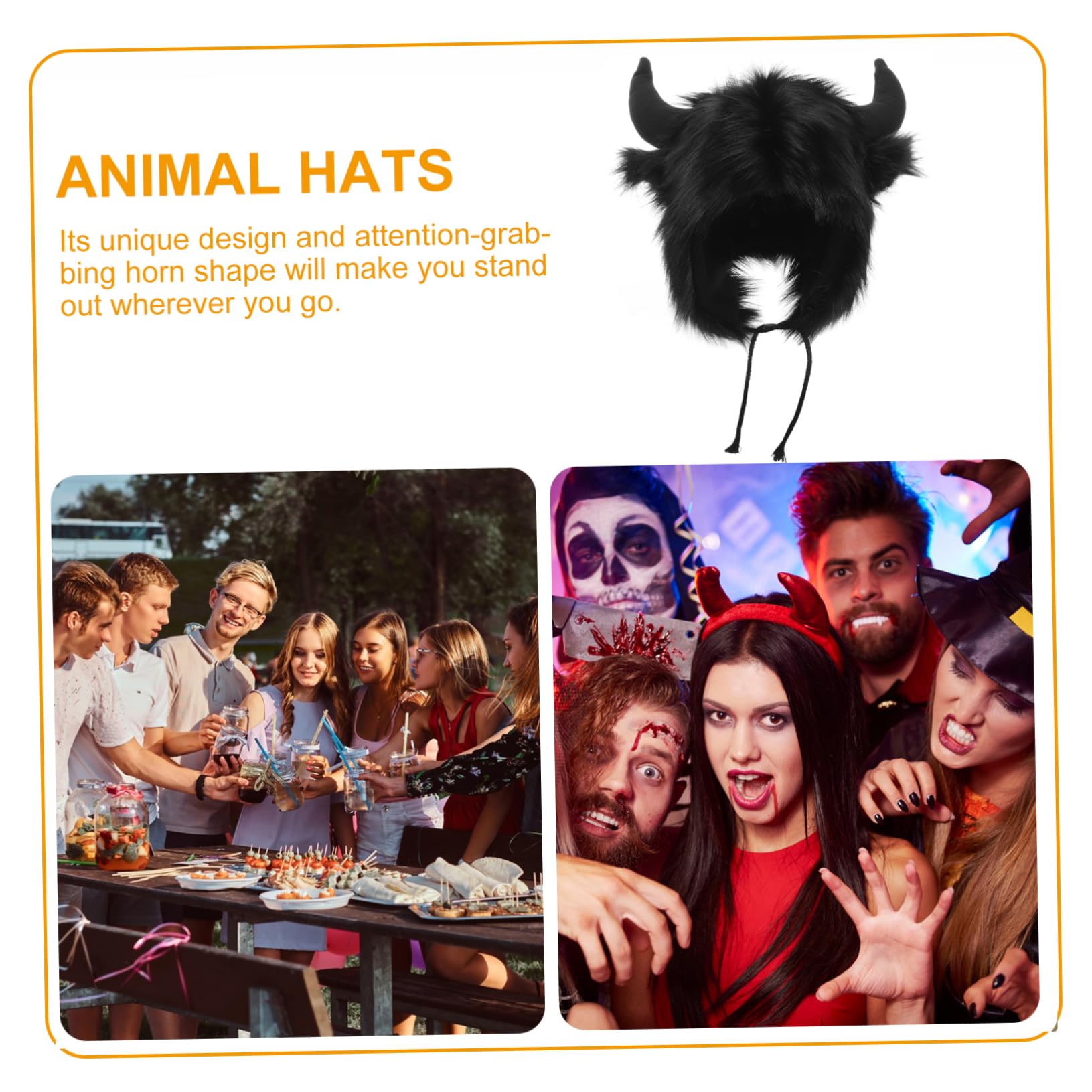 Homoyoyo Tapa Del Oído De Bocina Fiesta Divertido Sombrero Con Orejas De Animales Gorro De Disfraz De Animal Sombreros De Disfraces De Animales Sombrero De La Novedad Felpa Negro
