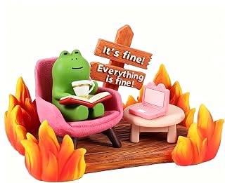Miniature Frog Figurines Desk Decor Small Frog Decor for Office Desk Bookshelf Table, Frog Gifts for Frog Lovers Friends Coworkers Bosses Gifts