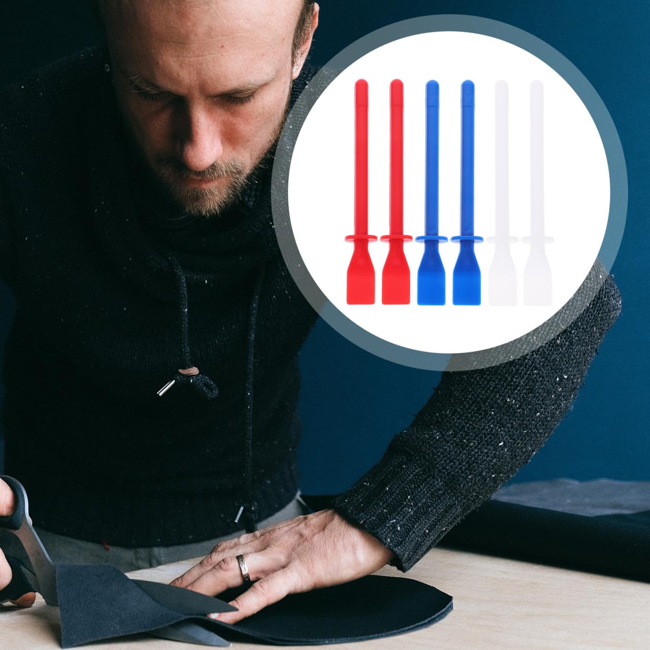 OSALADI Spatola per colla 6 pezzi con colla rivestita foglio spachella silicone plastica raschietto vernice colla pelle striscio colla spatola spatola spatola distributore di colla strumento