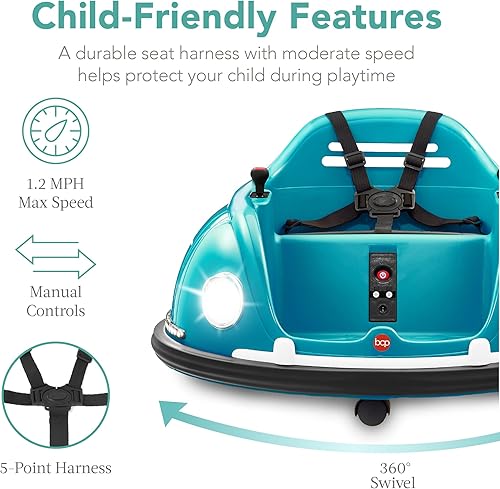 Miniatura 2 de Best Choice Products Auto de parachoques eléctrico de 6 V para niños de 15 a 6 años control remoto para padres giro de 360 grados luces sonidos