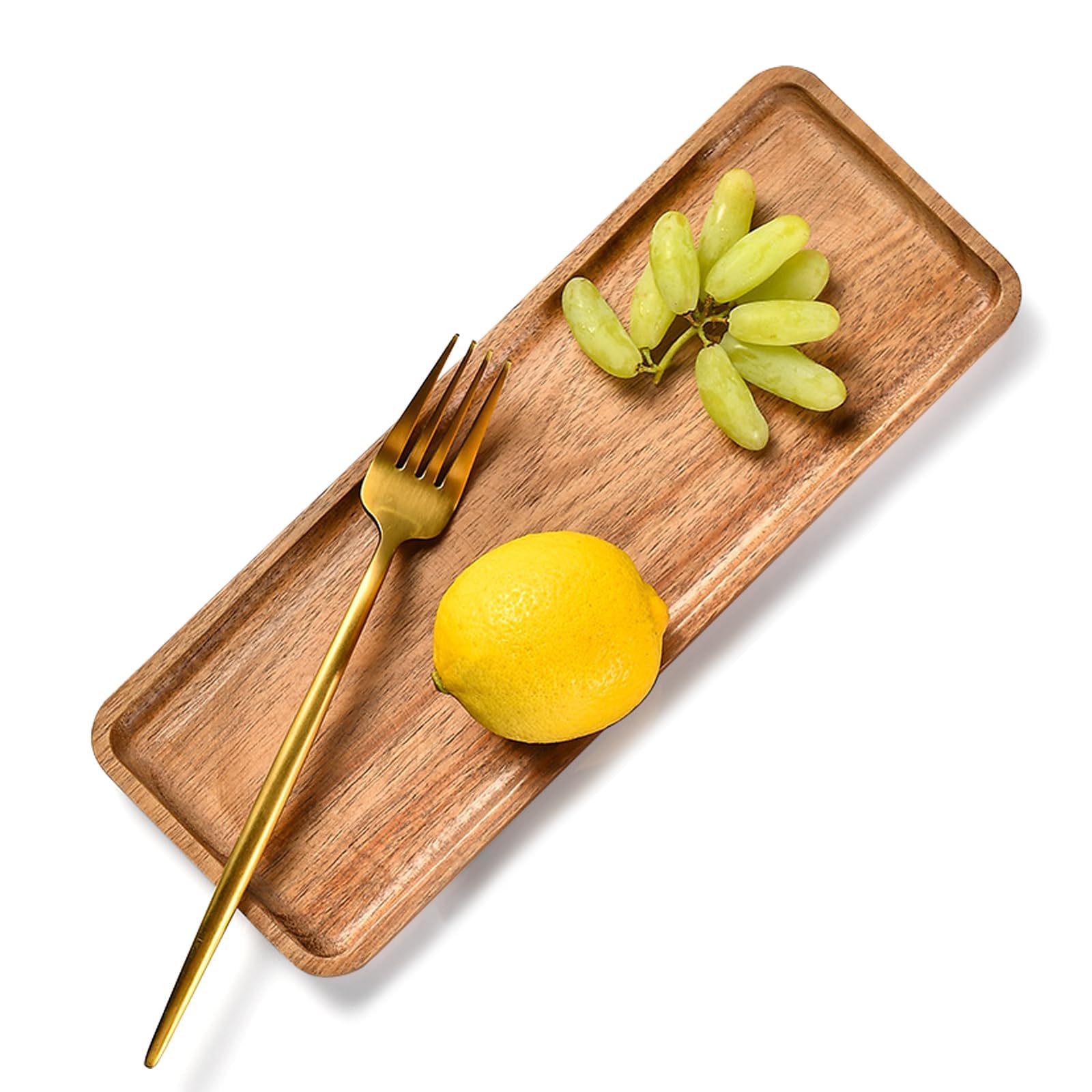 Wooden Serving Tray 30x10.5cm, Rectangle Acacia Wood Vanity Tray for Home