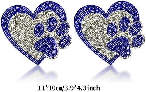 Miniatura 5 de Calcomanías con estampado de patas de perro, decoración de coche con diamantes de imitación, calcomanías de pata de cristal blanco, calcomanías de