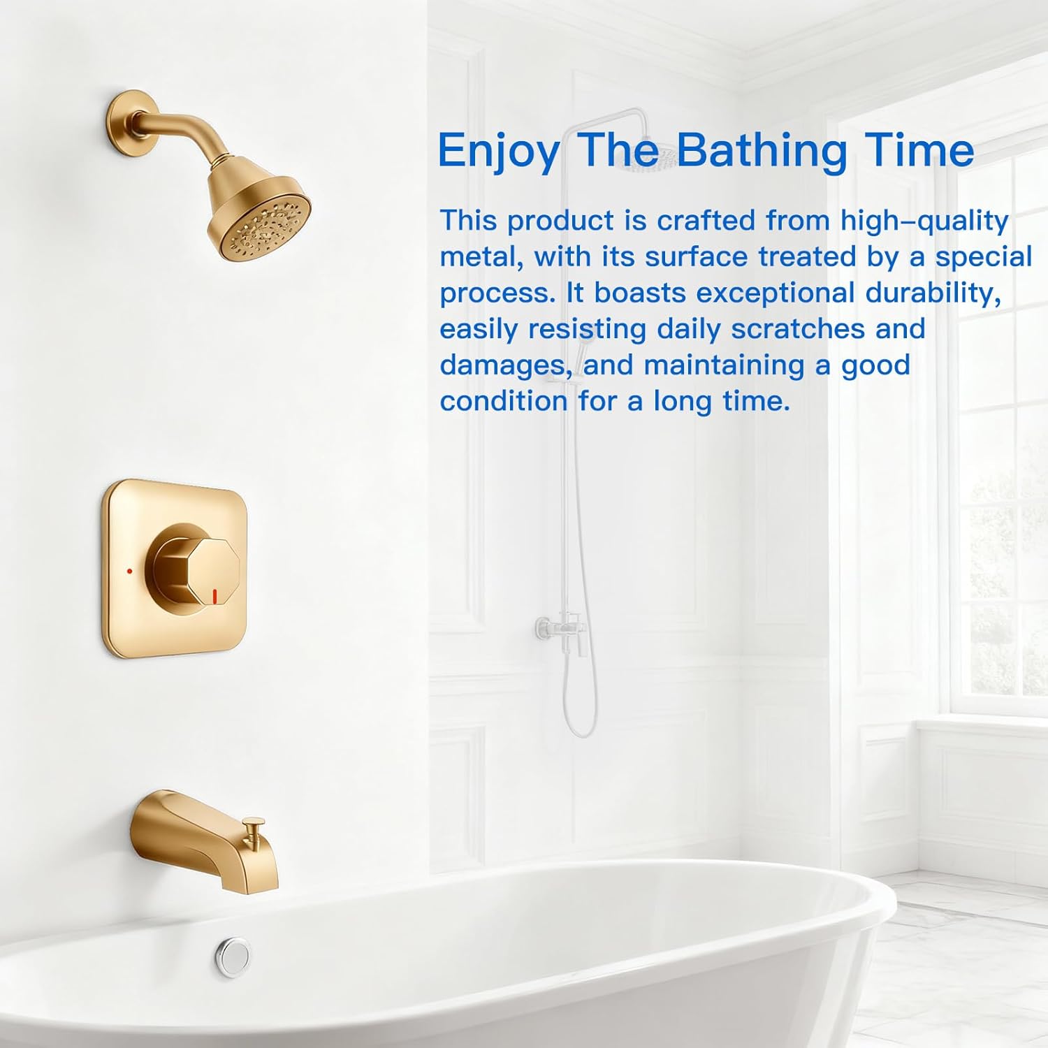 Replacement for Moen T2471BL Genta LX Valve Trim Kit,Pressure Balancing Modern Shower Trim Kit Shower Handle,Compatible with Moen 2510 Valve,Brushed Gold