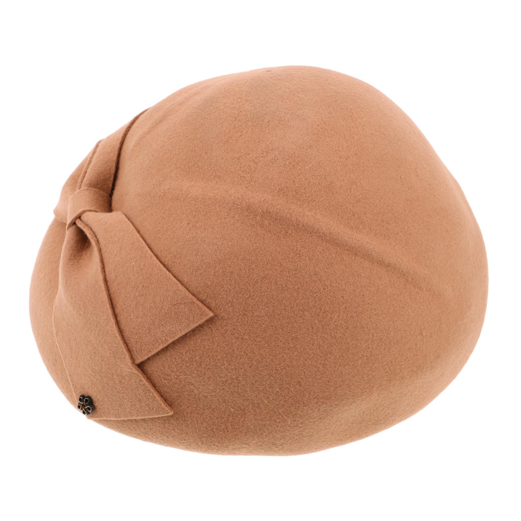 Hohopeti Sombrero de Lana para Mujer Francés Vintage Khaki Cálido Otoño Invierno para Eventos Formales y Fiestas