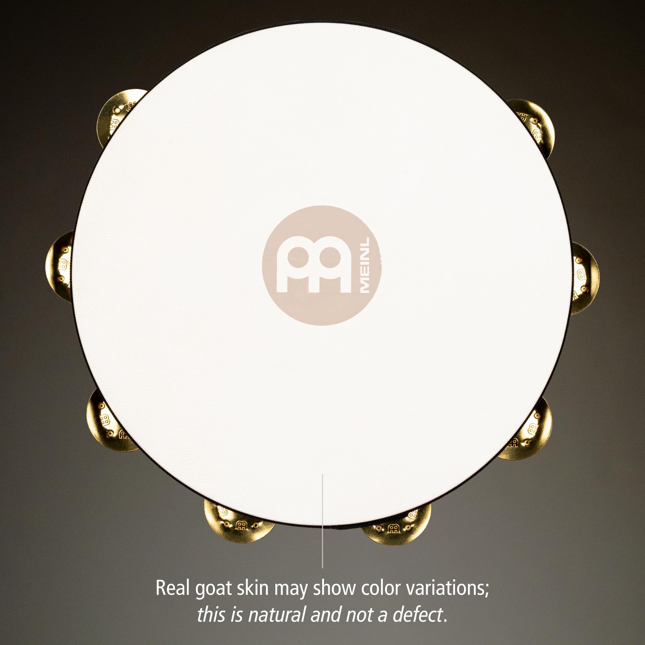 Meinl Percussion TAH1B-AB - Panderetas de madera con puntas de latón de 25,4 cm (10 pulgadas), 1 row
