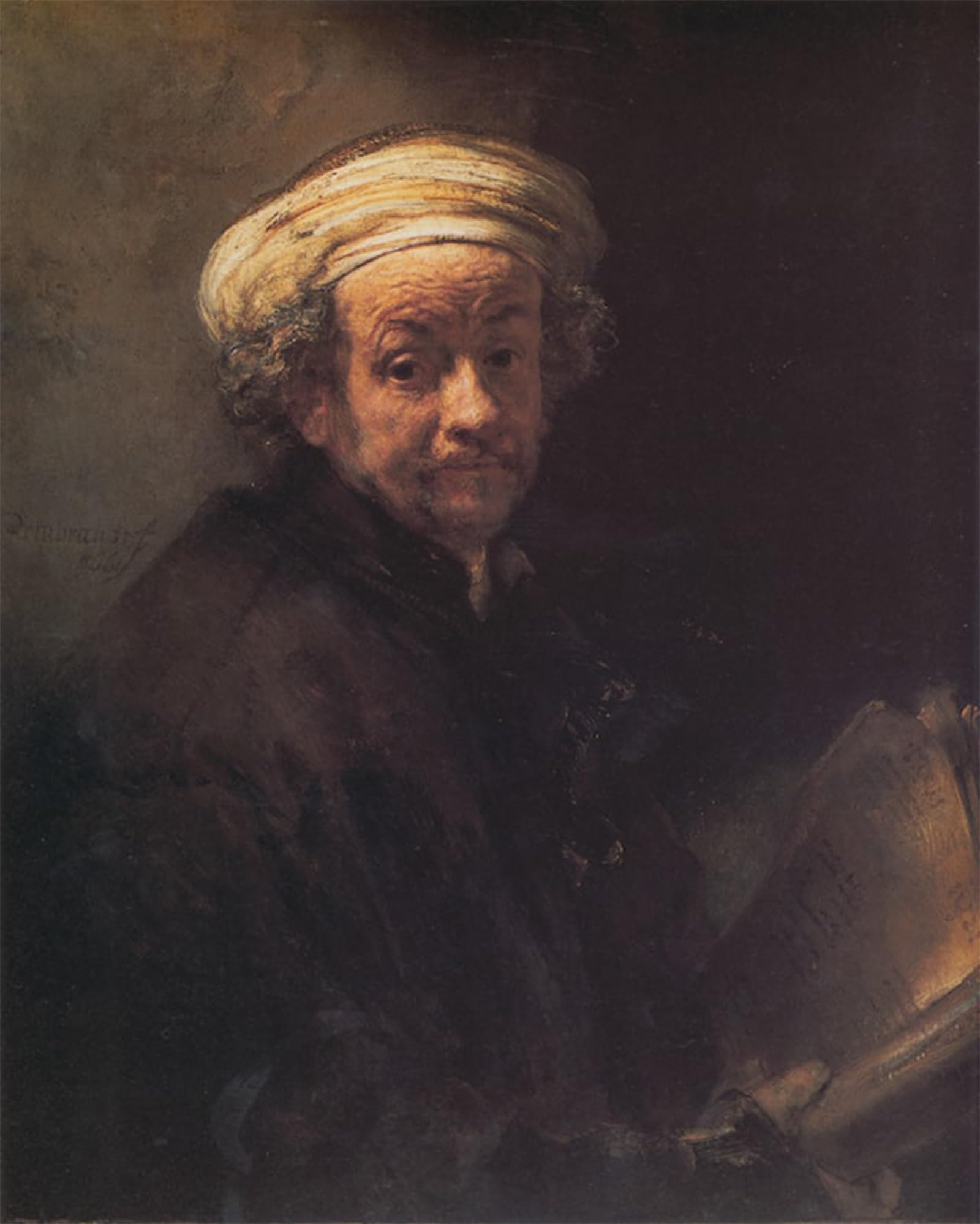 ARTXLXXBN Famous Art Print Poster Vintage Wall Art Self Portrait As the Apostle Paul by Rembrandt Canvas Art Poster for Home Decor 60x90cm