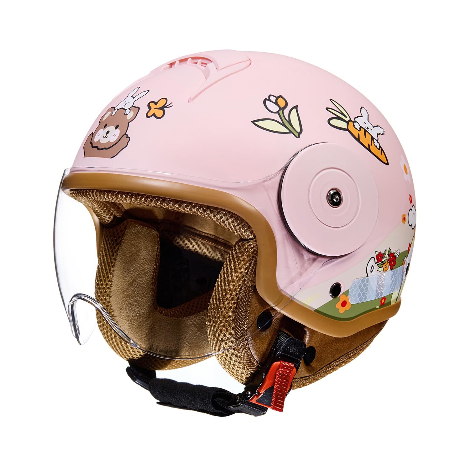 Kids Retro 3/4 Open Face Motorcycle Half Helmet for 2-14 Years Old, DOT Approved Child Electric Scooter Vespa Helmets, Boys Girls Go-Kart Dirt-Bike