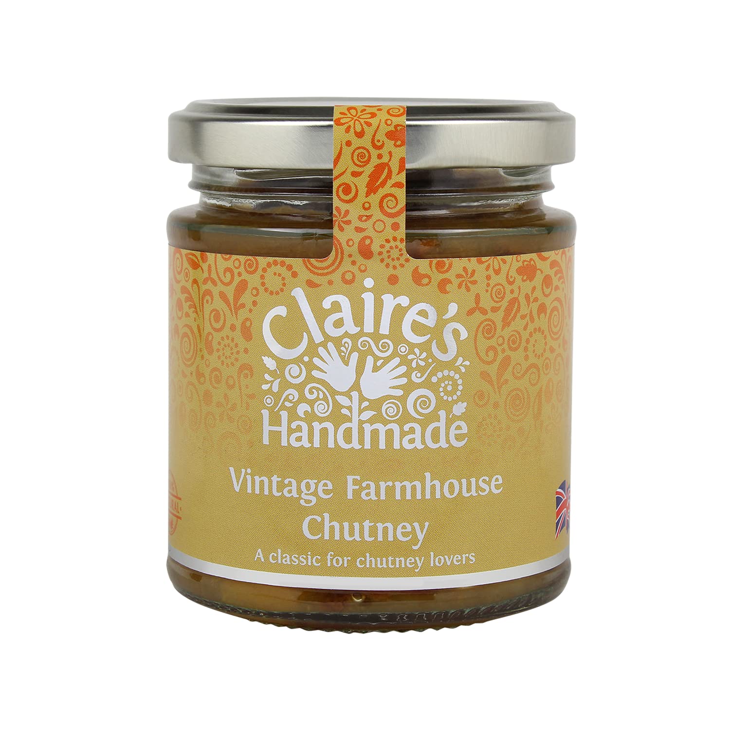 Claire's Handmade - Vintage Farmhouse Chutney (200g) - Traditionally Made Classic Chutney, Juicy Apricots, Zingy Ginger & Mellow Spices, Suitable for Vegetarian, Vegan & Gluten Free Diets, GMO Free