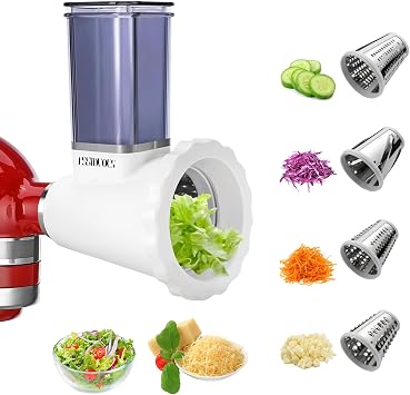 ملحق تقطيع التقطيع لخلاط KitchenAid Stand ، مبشرة الجبن ، مقسم لجميع الأغراض ، قاطع الخضار ، قاطع الفاكهة ، مرفق محضر السلطة