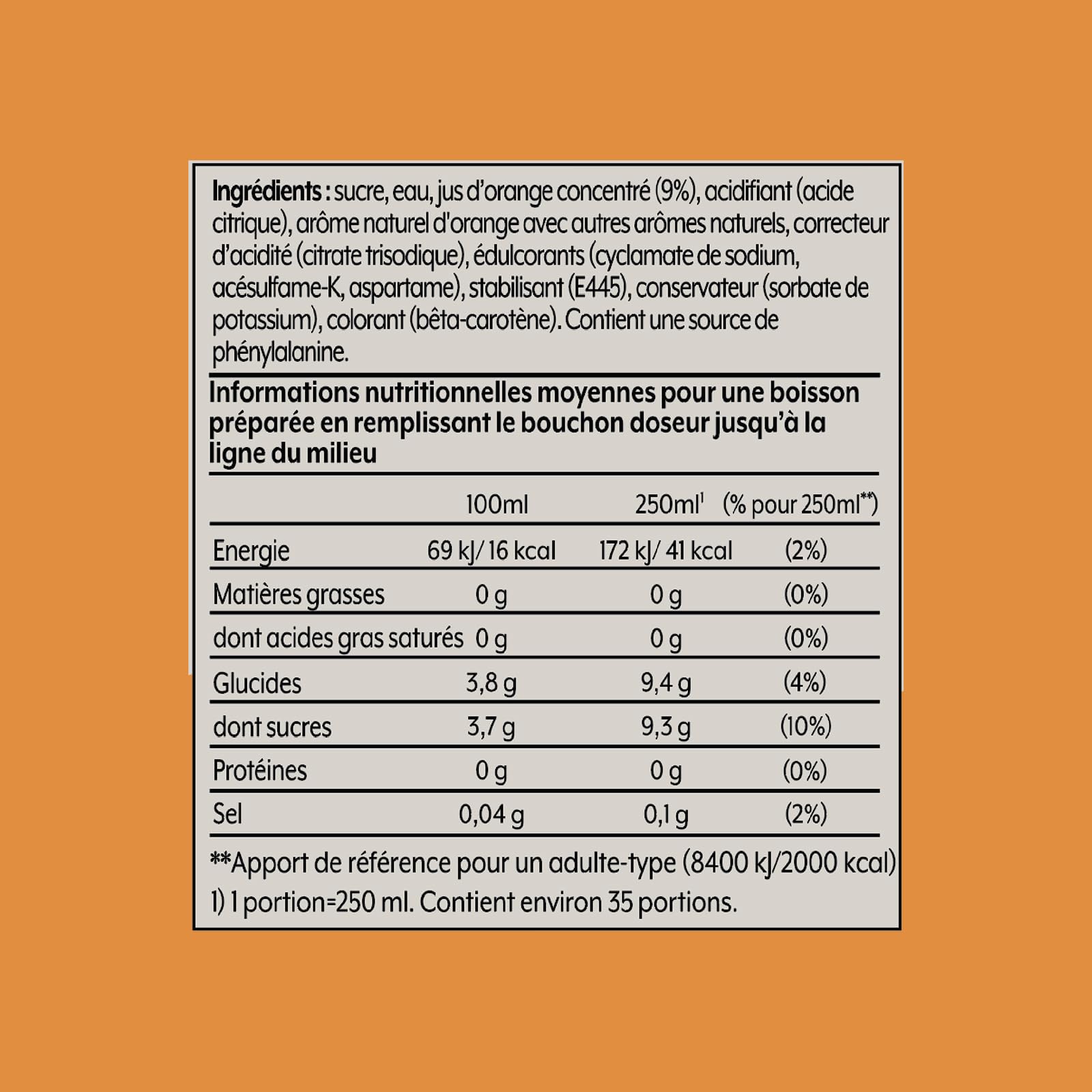 Concentrés SODASTREAM - Lot de 6 concentrés Orange - Jusqu'a 54L de boissons - 440 ml