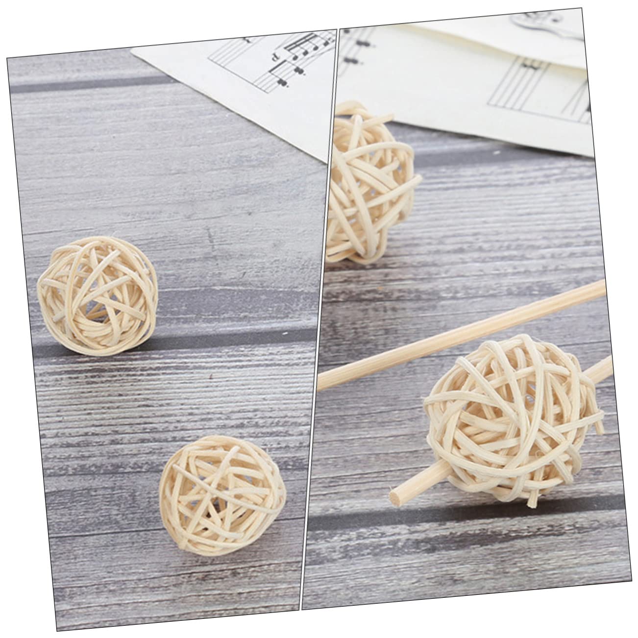 30 Palline Di Rattan Per Aromaterapia Fatte A Mano - Decorazioni Naturali Per Casa, Feste E Centrotavola - Foto 5