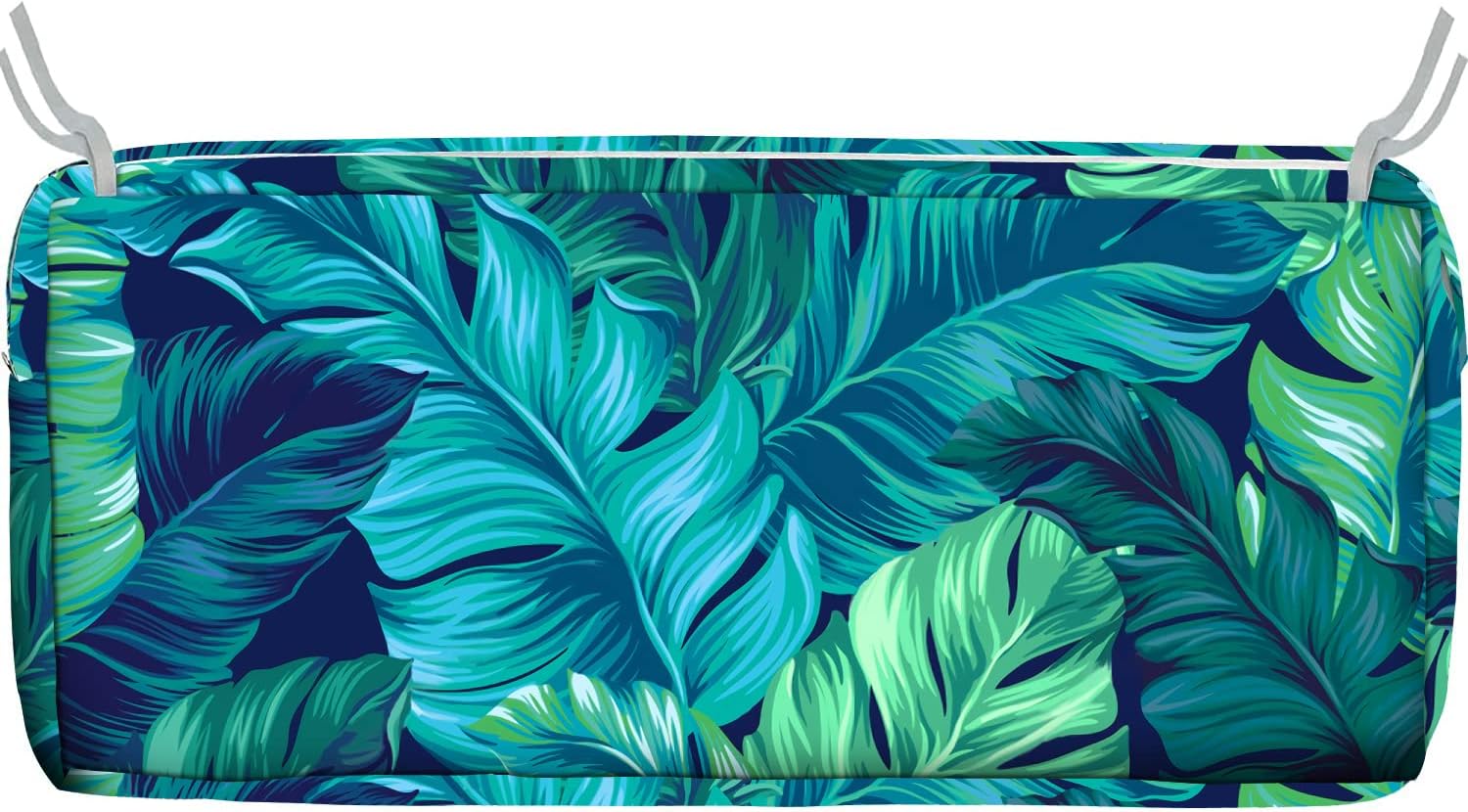 Outdoor Bench/Settee Cushion Slip Cover 48 x 18 x 3 Inch, Water Resistant UV Protection Patio Furniture Swing Cushion Cover, Replacement Cover Only (Tropical Leaves 1)